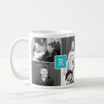 Monogram Collage Custom Photo Mug -  Turquoise<br><div class="desc">Personalise this mug with your text and photo(s) to create a one-of-a-kind gift! Available in more colours.</div>