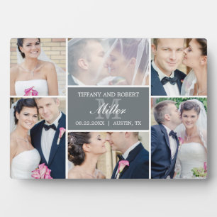 Monogram Collage Editable Colour Custom Photo Fram Plaque