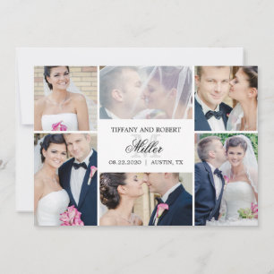 Monogram Collage Editable Colour Just Married Card