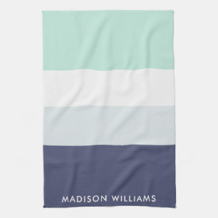 Monogram Colorblock Horizontal Stripe Stylish Kit Tea Towel