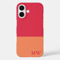 Monogram Colour Block Dark Pink and Orange