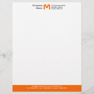 Monogram Colour Footer - Orange Letterhead