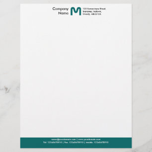 Monogram Colour Footer - Teal Customised Letterhead