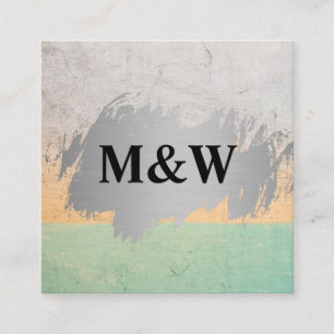 Monogram   Colour Slate Background Square Business Card