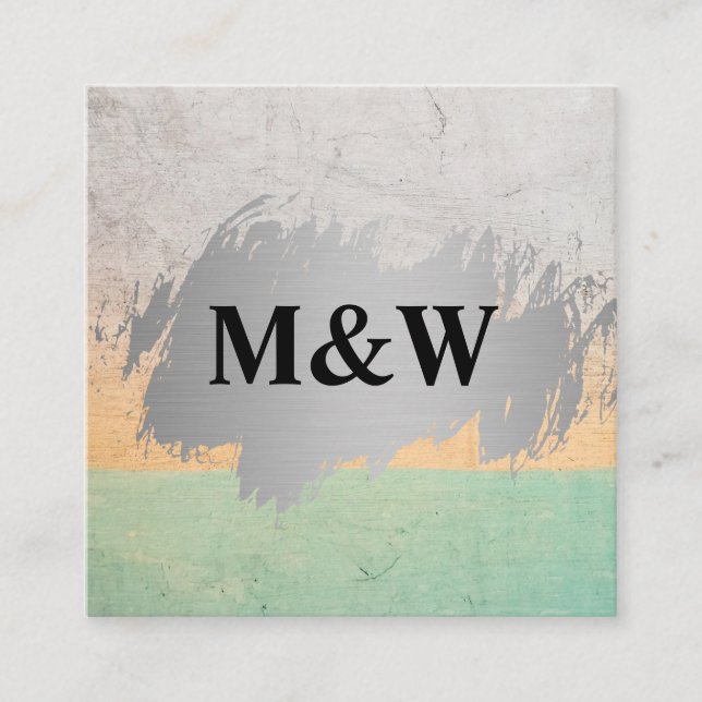 Monogram | Colour Slate Background Square Business Card (Front)
