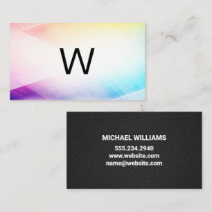 Monogram   Colourful Abstract Background Business Card