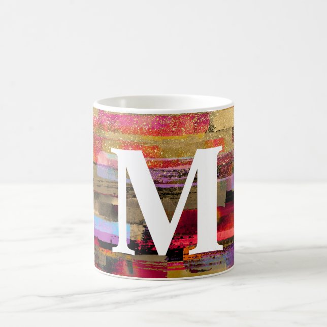 Monogram Colourful Abstract Mug (Center)