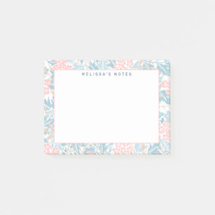 Monogram Colourful Floral Modern Vintage Blue Pink Post-it Notes