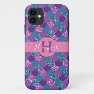 Monogram - Colourful Mermaid Glitter Design - Case-Mate iPhone Case