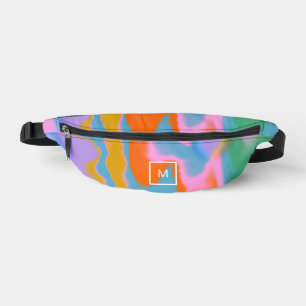 Monogram colourful modern watercolor Cut Sew Bag