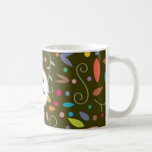 monogram & colourful patterned coffee mug