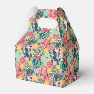 Monogram   Colourful Polka Dot Cactus Pattern Favour Box