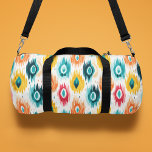 Monogram Colourful Tribal Abstract Pattern Duffle Bag<br><div class="desc">Monogram Colourful Tribal Abstract Pattern Personalised Name Duffle Bag Sports Bag Gym Bag features an elegant colourful ethnic pattern in teal,  orange,  yellow and pink on a white background. Add your custom monogram,  name or text for a fabulous gift for family and friends. Created by Evco Studio www.zazzle.com/store/evcostudio</div>