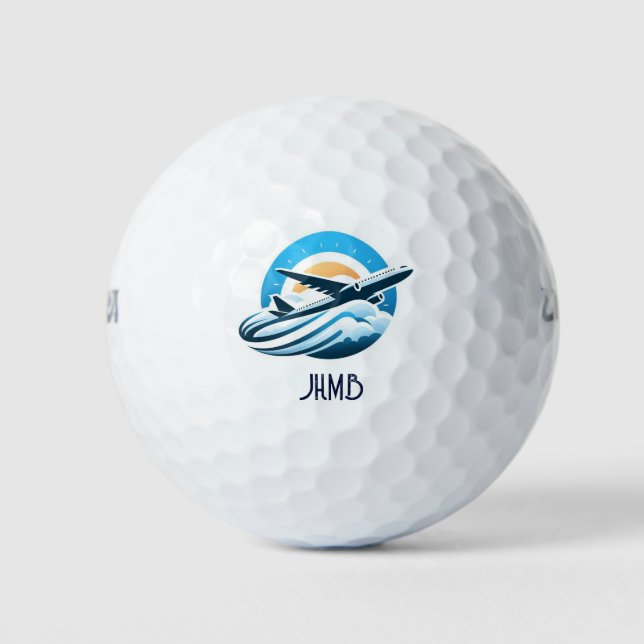 Monogram Commercial Pilot Airplane Flying Golf Balls (Front)