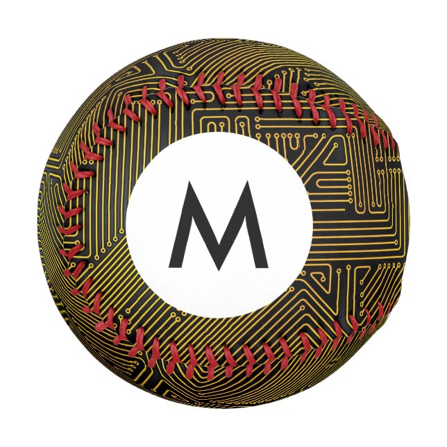 Monogram Computer circuit board pattern Baseball (Front Left)