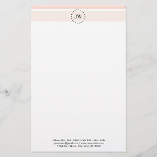 Monogram Coral Elegant Professional Stationery