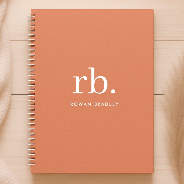 Monogram Coral Peach Elegant Feminine Minimalist Planner (Creator Uploaded)