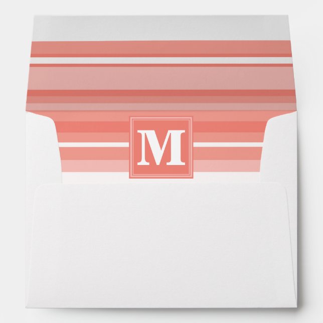 Monogram coral stripes envelopes (Back (Bottom))