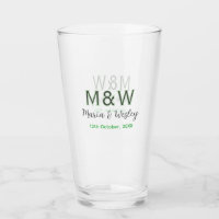Monogram couple grey green modern romantic date si