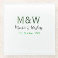 Monogram couple grey green modern romantic date si