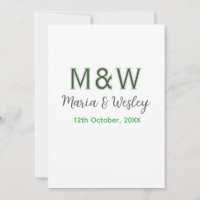 Monogram couple grey green modern romantic date si