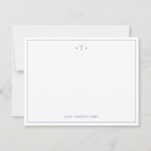 Monogram Couple Initials Lavender Custom Wedding Card