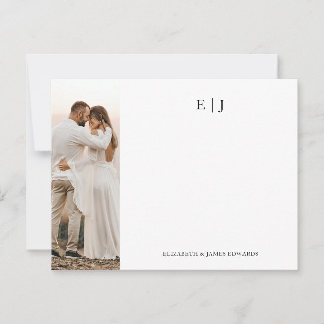 Monogram Couple Initials with Photo Personalised Card (Front)