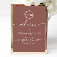 Monogram Couples Shower Welcome Sign Foam Board