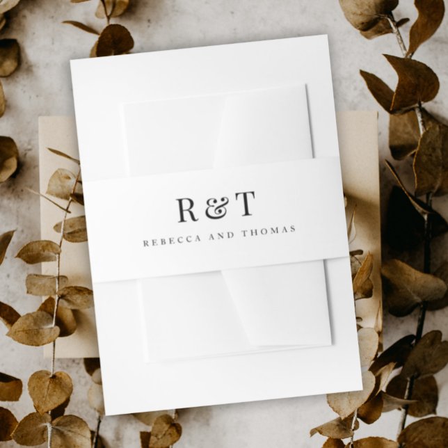 Monogram Couples Wedding Invitation Belly Band (Creator Uploaded)