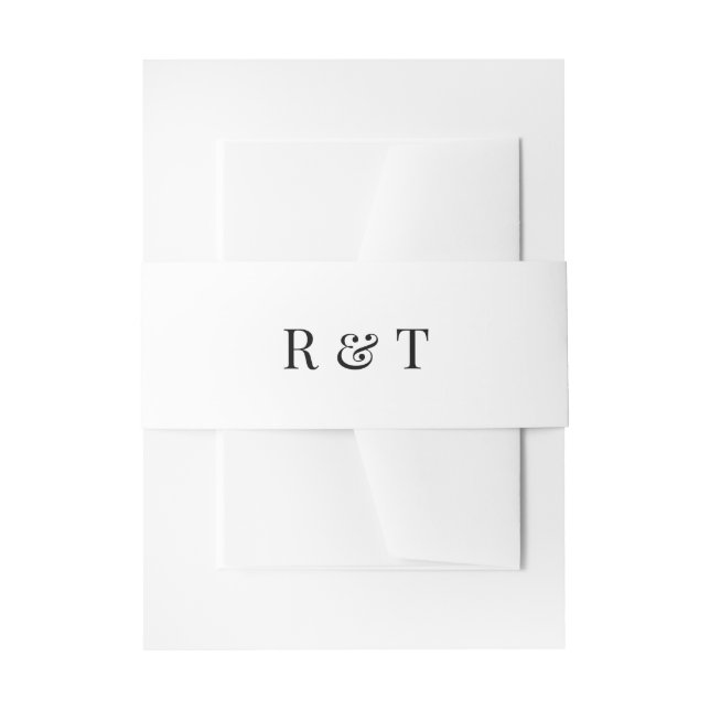 Monogram Couples Wedding Invitation Belly Band (Front Example)