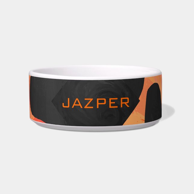 Monogram Cow Black and Orange Print Bowl (Front)