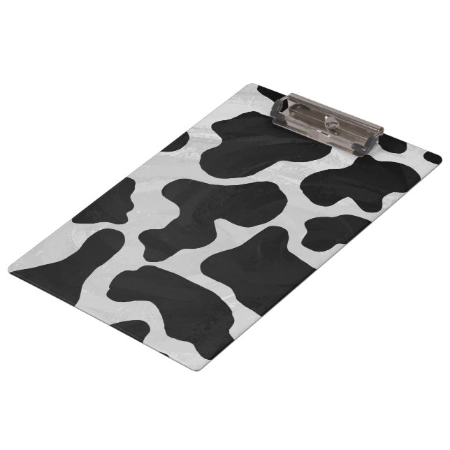 Monogram Cow Black and White Clipboard (Angled)