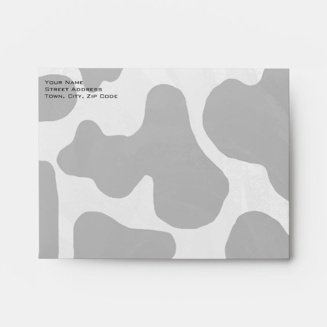 Monogram Cow Black and White Envelope (Front)
