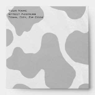 Monogram Cow Black and White Envelopes