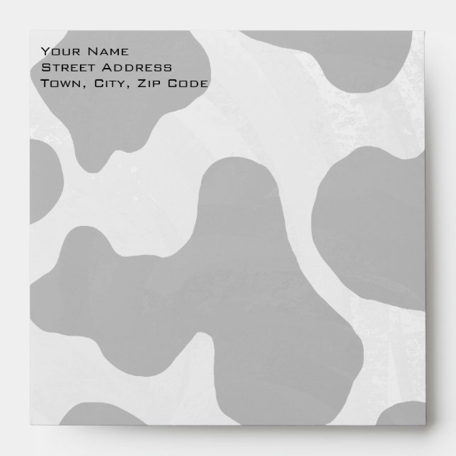 Monogram Cow Black and White Envelopes (Front)
