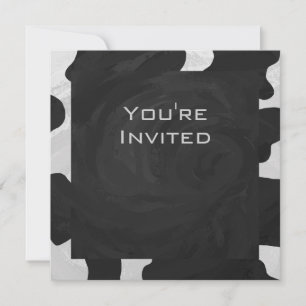 Monogram Cow Black and White Invitation