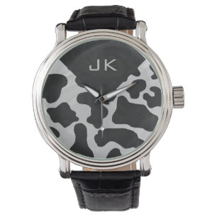 Monogram Cow Black and White Watch