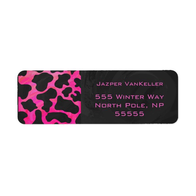 Monogram Cow Hot Pink and Black Print (Front)