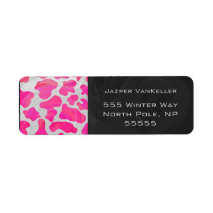 Monogram Cow Hot Pink and White Print