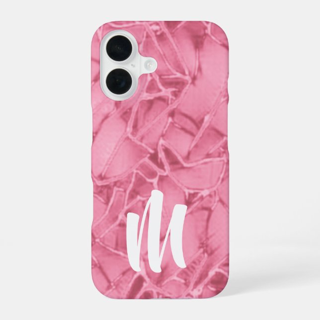 Monogram Cracked Pattern  iPhone 16 Case (Back)