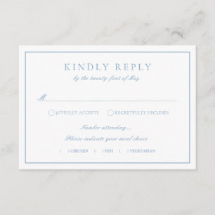 Monogram Crest Dusty Blue RSVP Wedding Enclosure