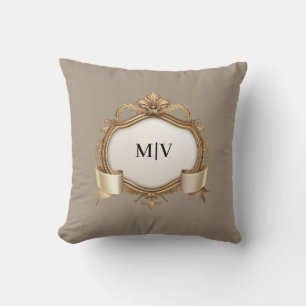 Monogram Crest Personalized Cushion