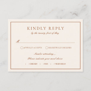 Monogram Crest Terracotta RSVP Wedding Enclosure Card