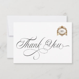 Monogram Crest Thank You Card