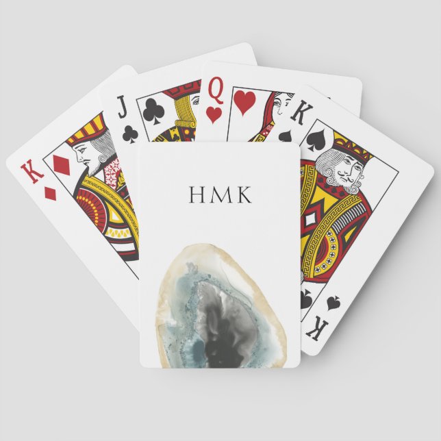 Monogram | Cropped Geodes III Playing Cards (Back)