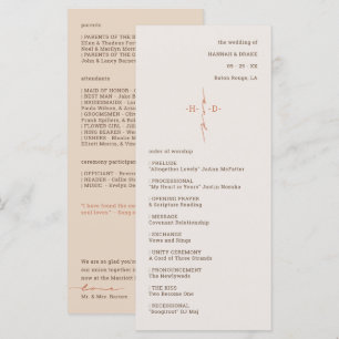 Monogram Cross Christian Wedding Ceremony Programme