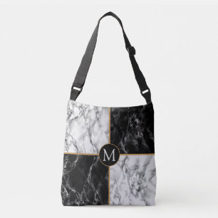 Monogram Crossbody Bag with Black White Marble