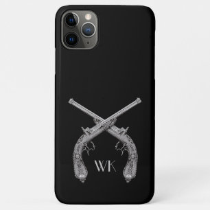 Monogram Crossed Pistols Black Case-Mate iPhone Case