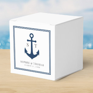 Monogram Custom Border and Anchor Colour Nautical Favour Box