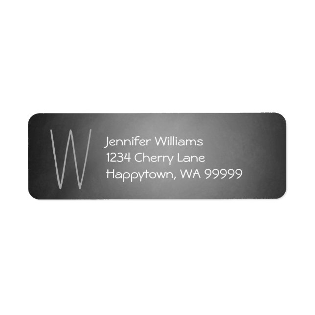 Monogram Custom Chalkboard Vignette Return Address (Front)